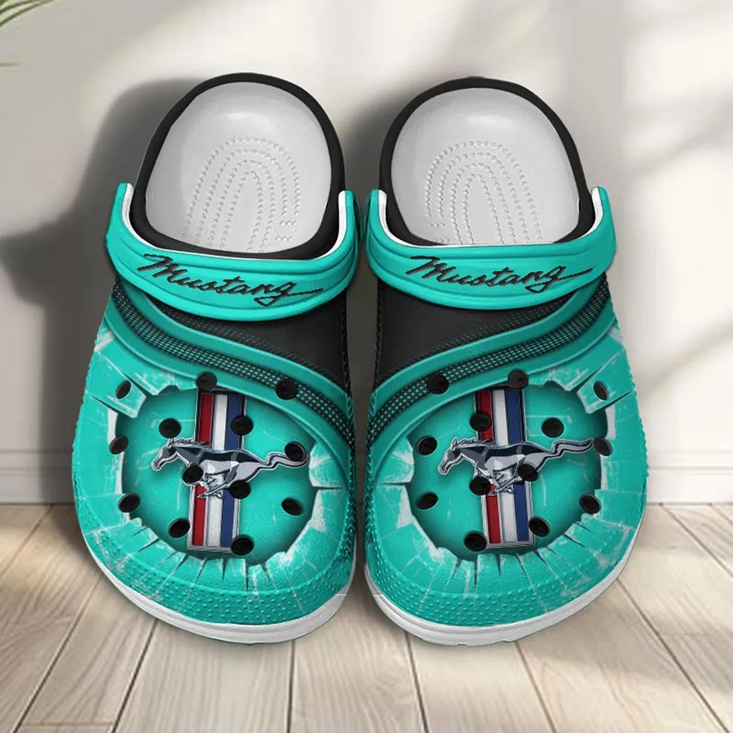 ford mustang crocs clogs men women gift for ford mustang fan car188032025114 cyan ac4tc
