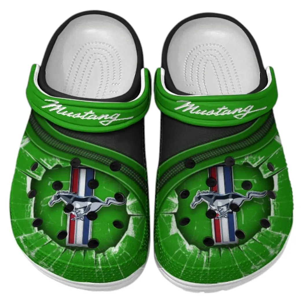 Ford Mustang Crocs Clogs Men Women, Gift For Ford Mustang Fan CAR188032025114 - Green