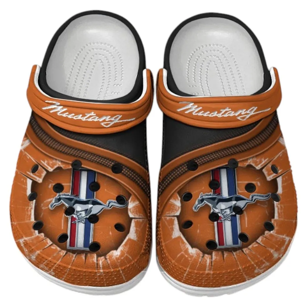 Ford Mustang Crocs Clogs Men Women, Gift For Ford Mustang Fan CAR188032025114 - Orange