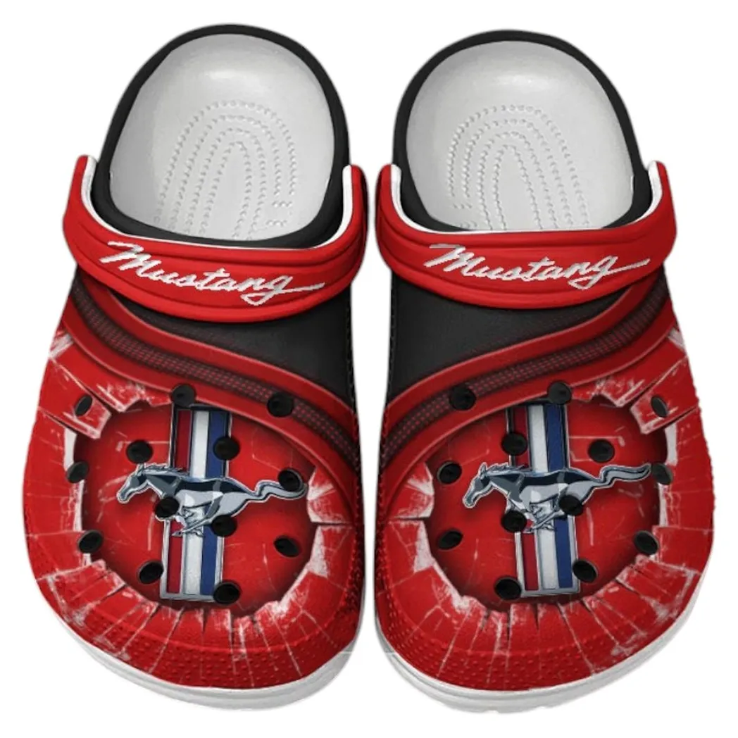 Ford Mustang Crocs Clogs Men Women, Gift For Ford Mustang Fan CAR188032025114 - Red