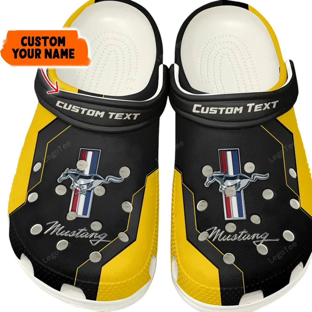 Ford Mustang Crocs, Gift For Ford Mustang Lovers, Gift For Him, Husband, Boyfriend - Yellow CAR140021225560-8