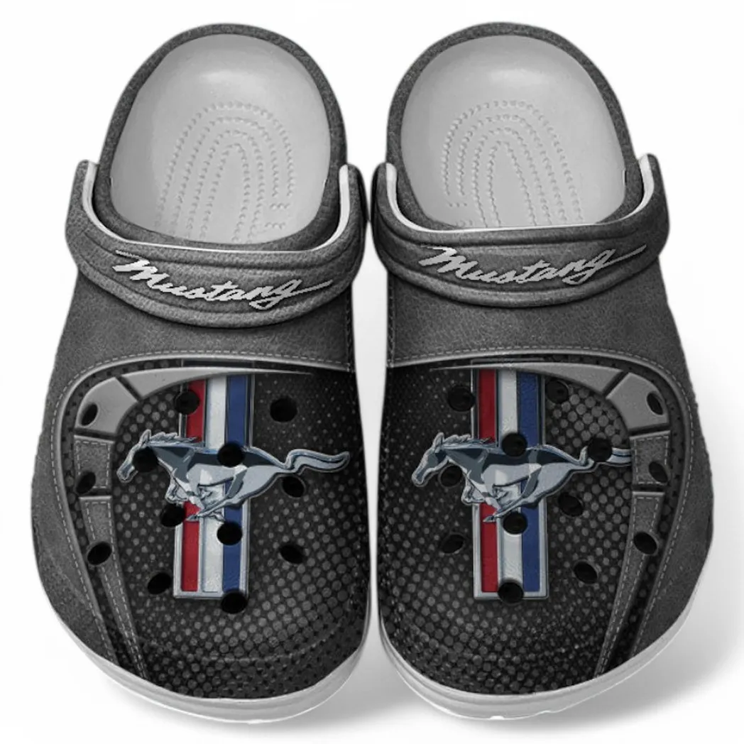 Ford Mustang Crocs Sandals For Men Women, Gift For Ford Mustang Fan CAR177031425561 - Gray