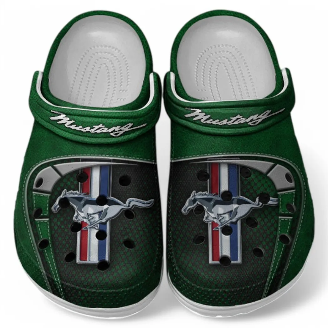 Ford Mustang Crocs Sandals For Men Women, Gift For Ford Mustang Fan CAR177031425561 - Green