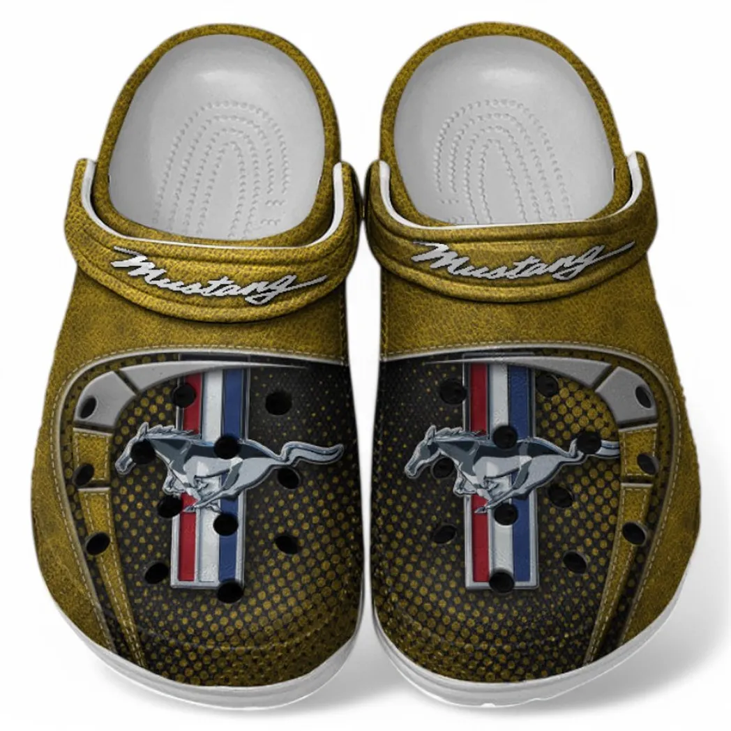 Ford Mustang Crocs Sandals For Men Women, Gift For Ford Mustang Fan CAR177031425561 - Yellow