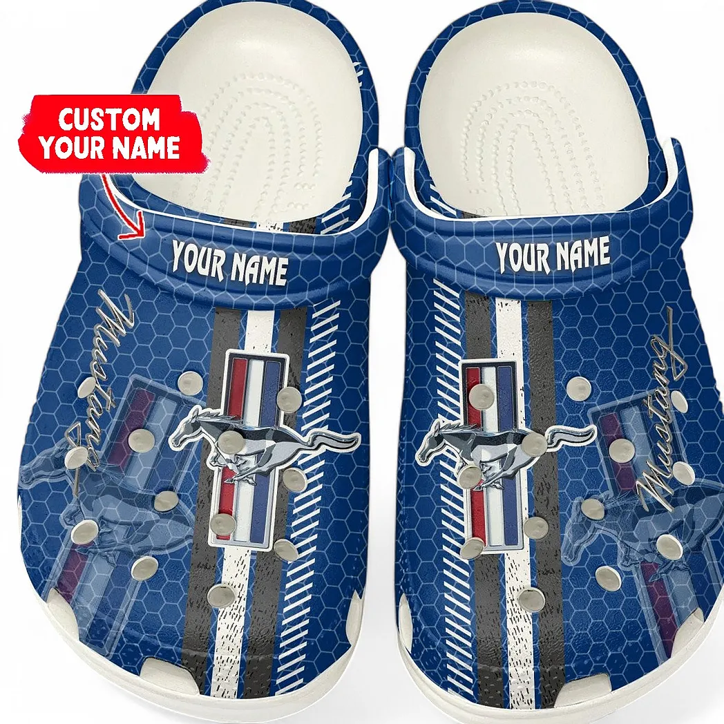 Ford Mustang Crocs Shoes Gift For Ford Mustang Lovers, Birthday Gift For Husband, Boyfriend CAR82022025591 - White