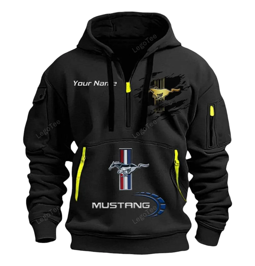 ford mustang half zip hoodie car113021425856 best gift for him husband boyfriend black dnggo