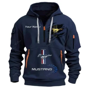 ford mustang half zip hoodie car113021425856 best gift for him husband boyfriend navy kx73k