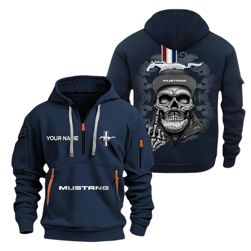 ford mustang half zip hoodie for men gift for ford mustang fan car166022625112 navy sh31g