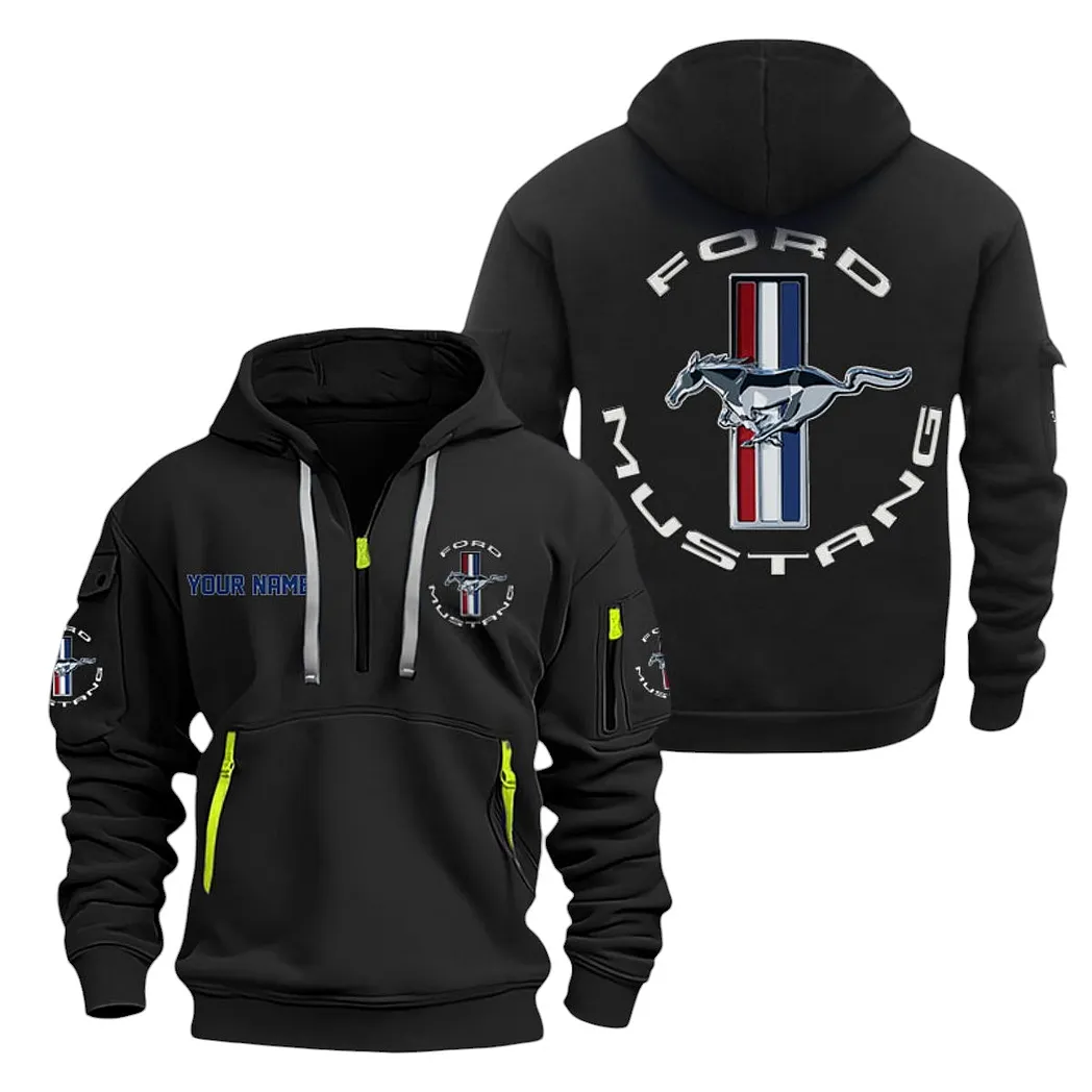 ford mustang half zip hoodie for men gift for ford mustang lovers car20022125691 black
