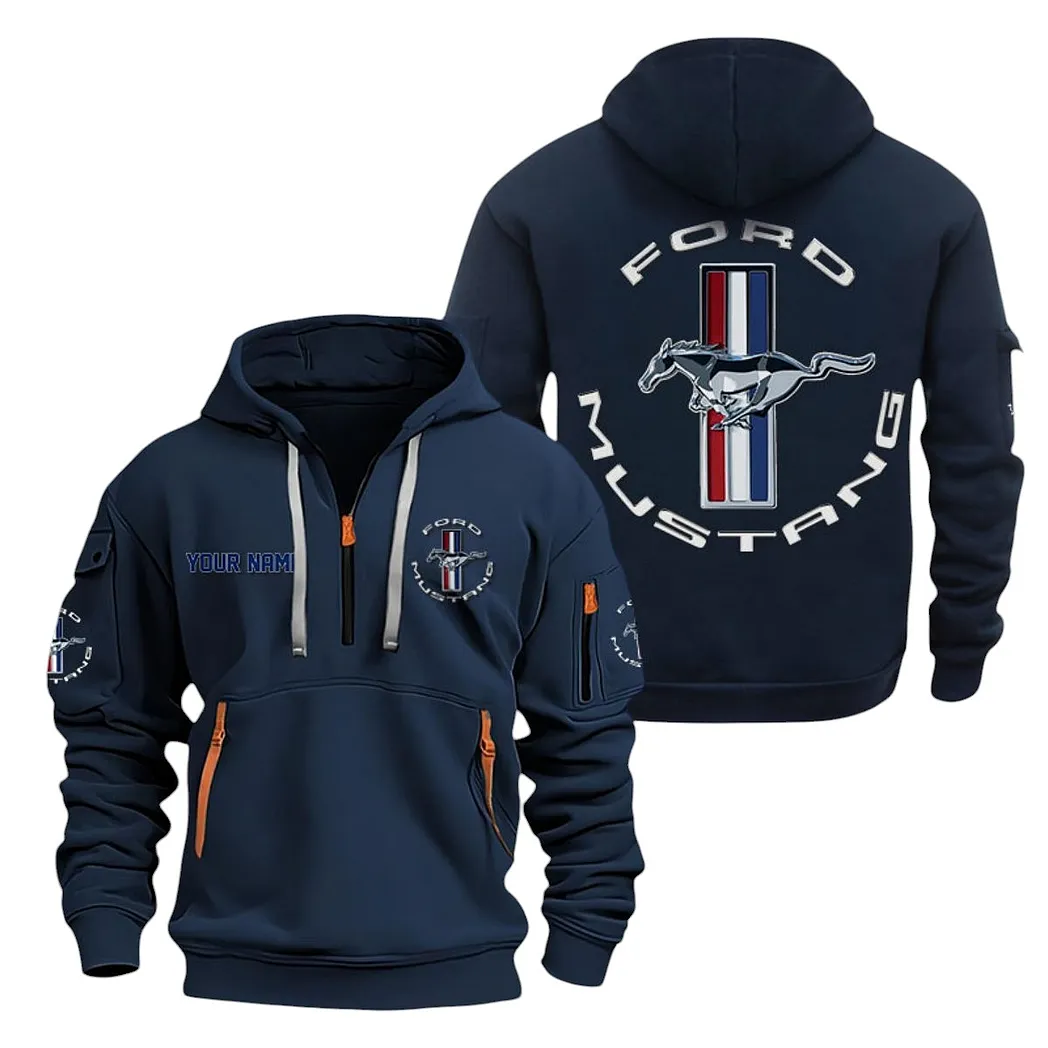 ford mustang half zip hoodie for men gift for ford mustang lovers car20022125691 navy egawl