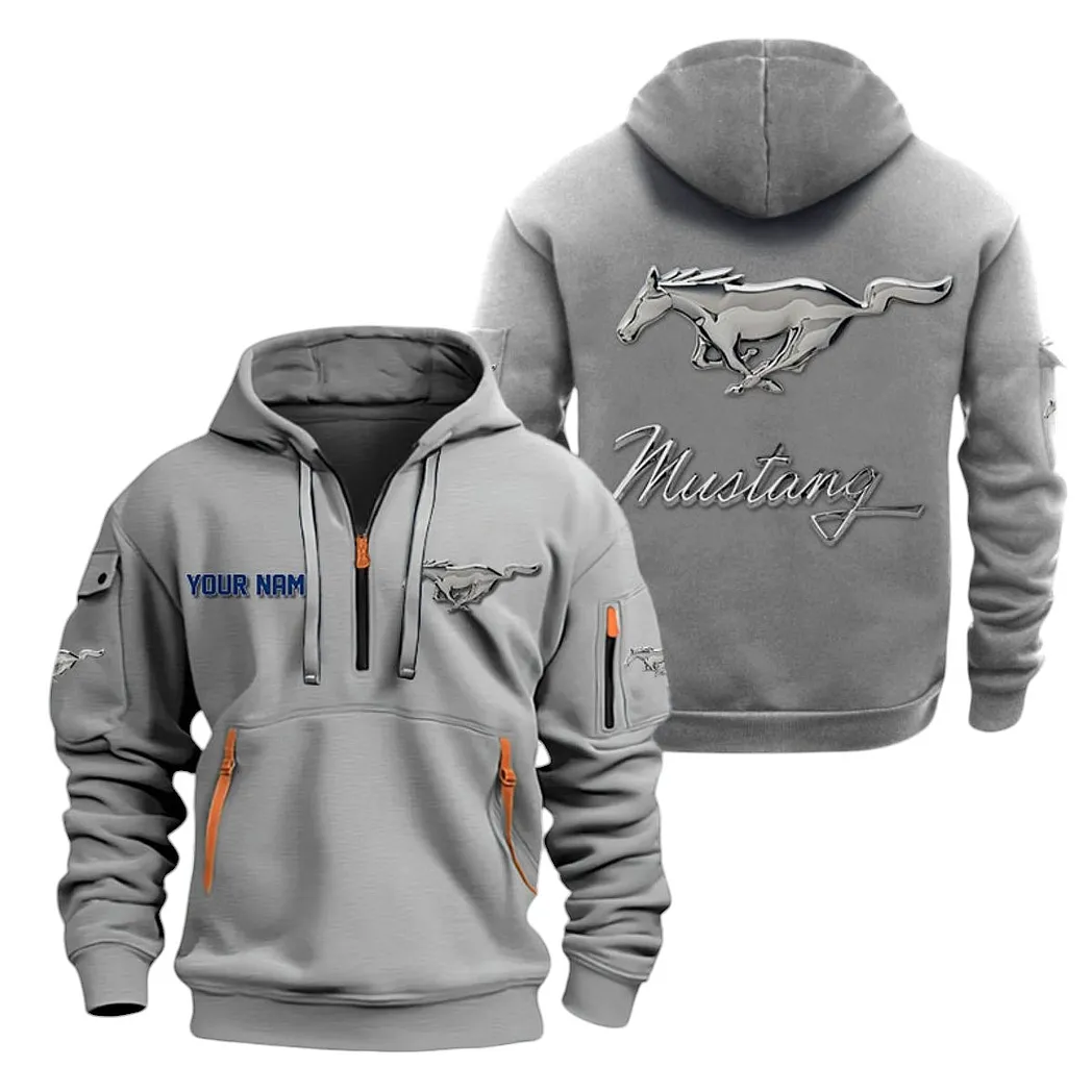 ford mustang half zip hoodie for men gift for ford mustang lovers car20022125711 gray cscem