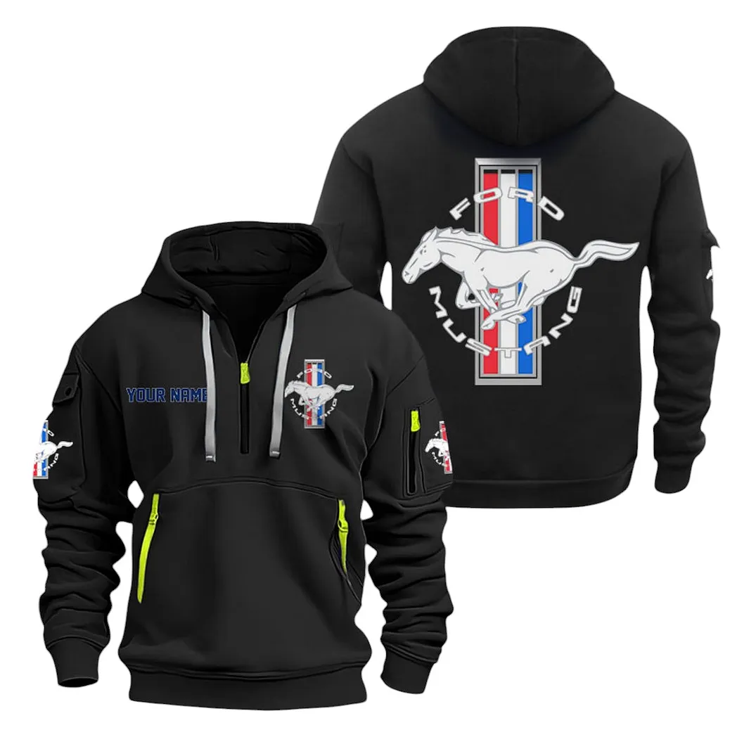 ford mustang half zip hoodie for men gift for ford mustang lovers car20022125716 black pcdkg