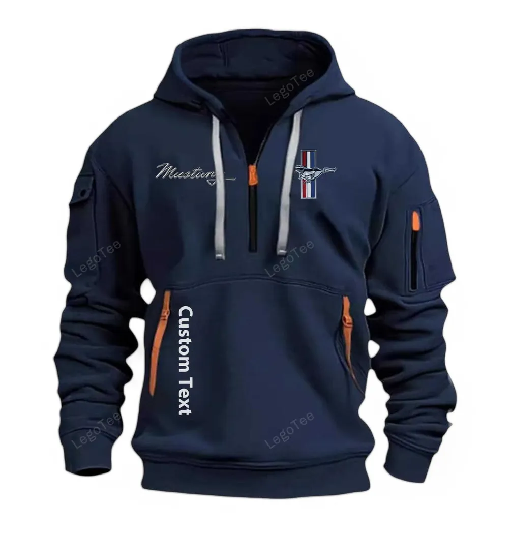 ford mustang half zip hoodie for men gift for him husband boyfriend navy car112021425560 4 ilfaj