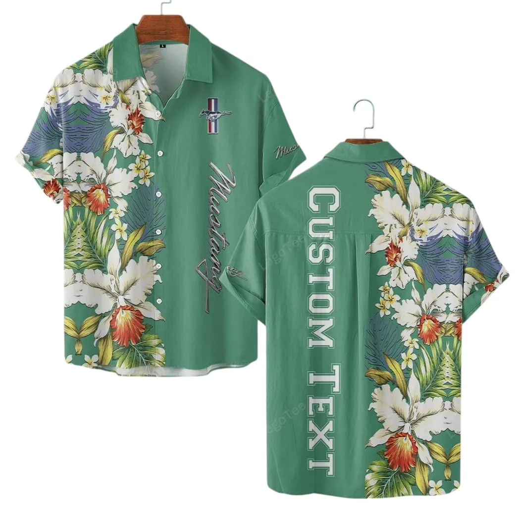 ford mustang hawaiian shirt for men gift for ford mustang lovers gift for him husband boyfriend car1230304007 green 6bszg