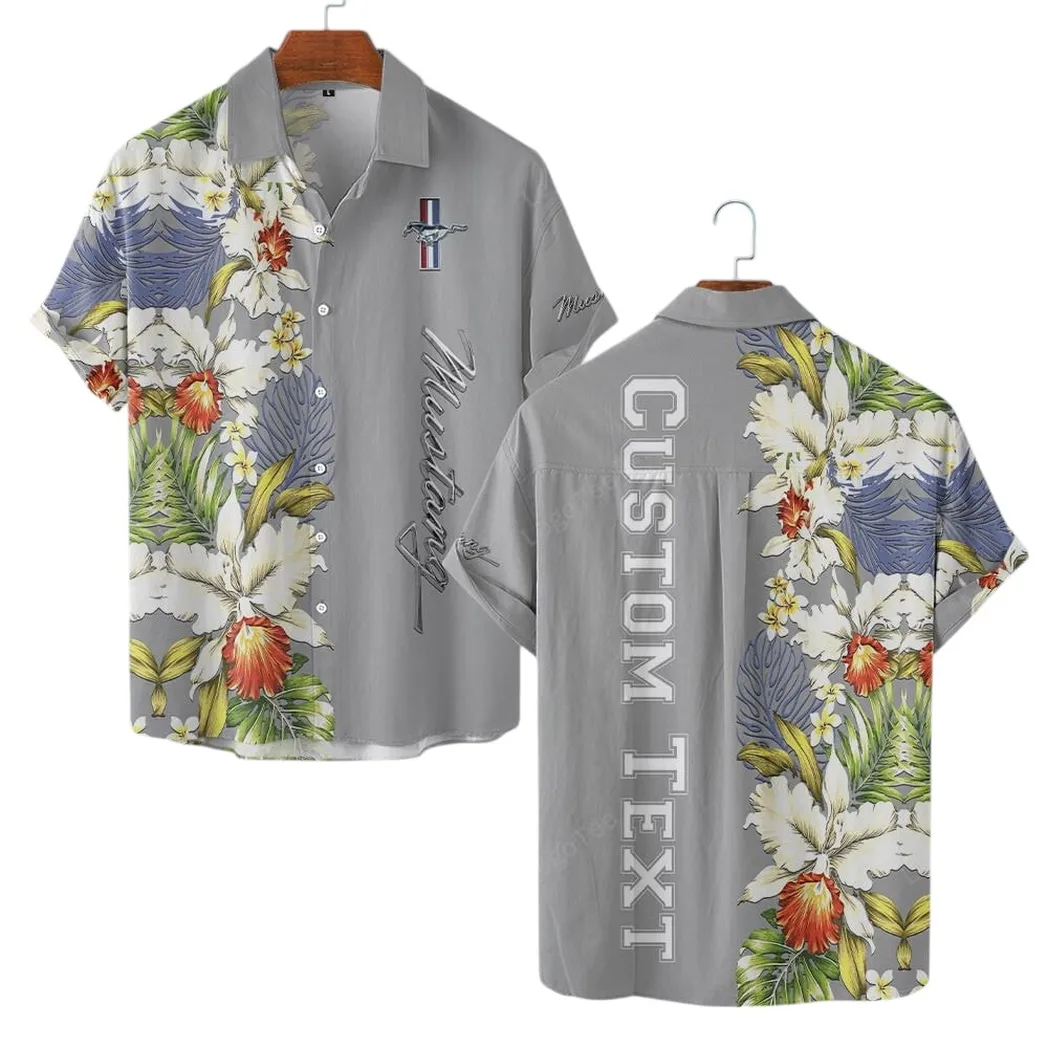 Ford Mustang Hawaiian Shirt For Men, Gift For Ford Mustang Lovers, Gift For Him, Husband, Boyfriend CAR1230304007 - Grey