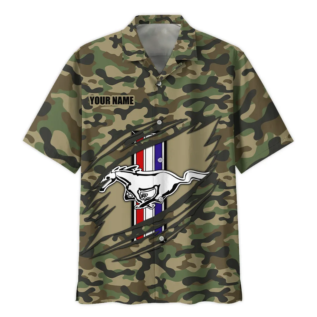 ford mustang hawaiian shirt style camo oversized hawaiian car210040825703 sngph