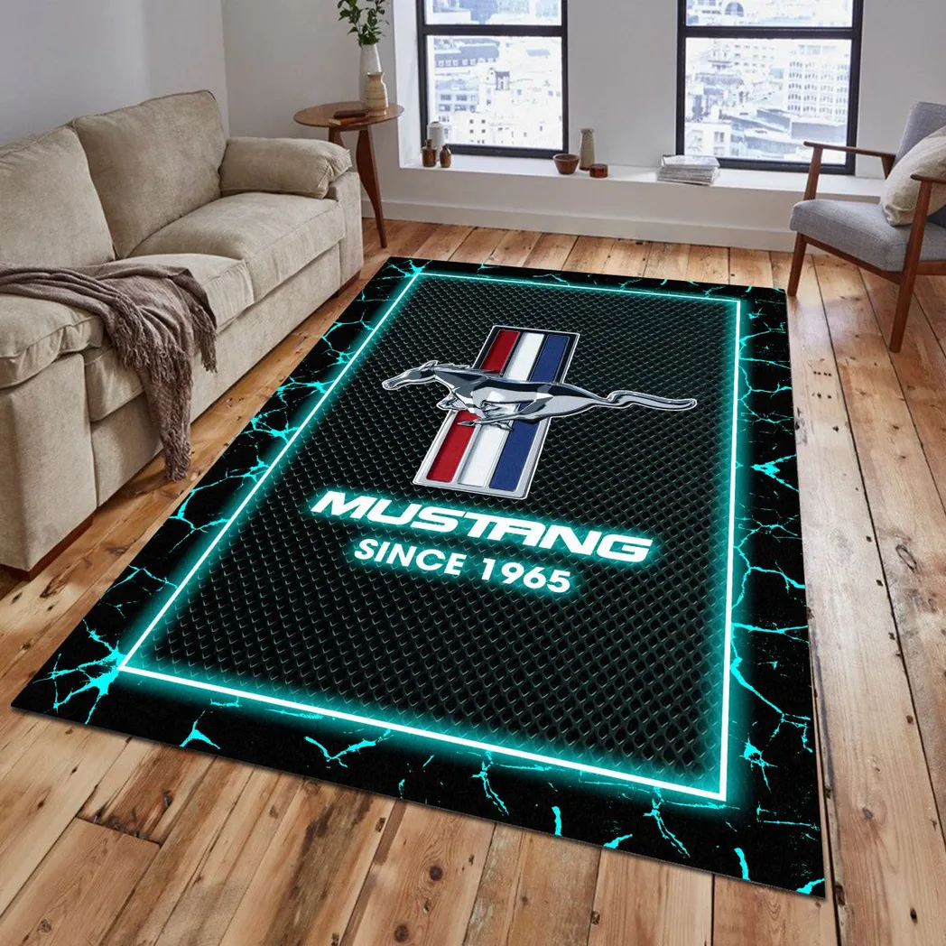 ford mustang rug gift for ford mustang lovers gift for him husband boyfriend car5202192525 cyan erjol