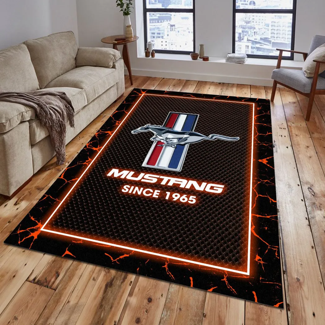 ford mustang rug gift for ford mustang lovers gift for him husband boyfriend car5202192525 orange yujgl