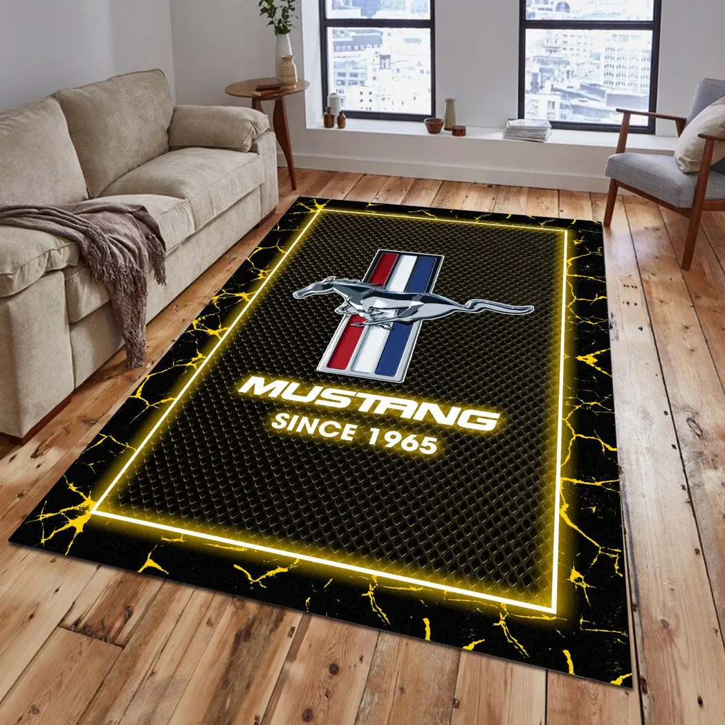 ford mustang rug gift for ford mustang lovers gift for him husband boyfriend car5202192525 yellow ehzkv