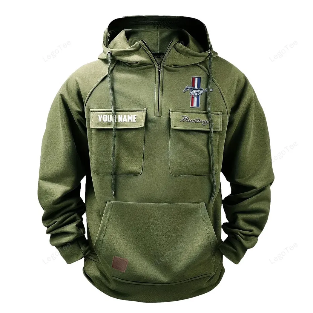 ford mustang tactical quarter zip hoodie gift for ford mustang lovers gift for him husband boyfriend army green car109021425333 1 b17c7