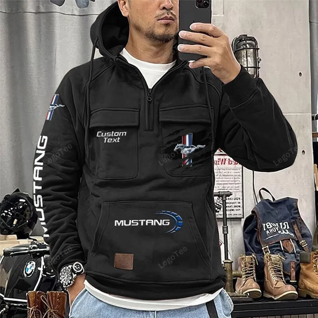 ford mustang tactical quarter zip hoodie gift for ford mustang lovers gift for him husband boyfriend black car122021425010 2