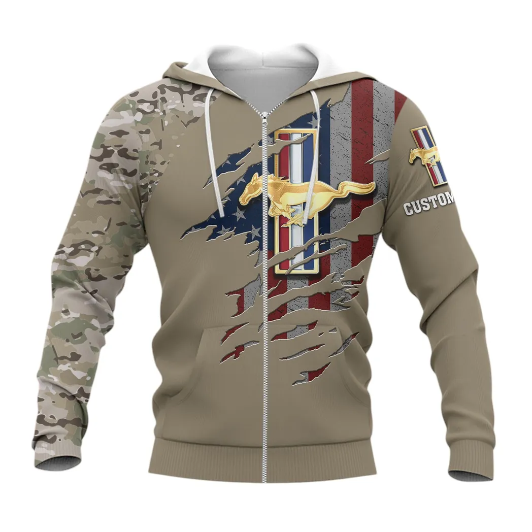 Ford Mustang Zipper Hoodie, Gift For Ford Mustang Lovers, Gift For Him, Husband, Boyfriend CAR46021725031-3