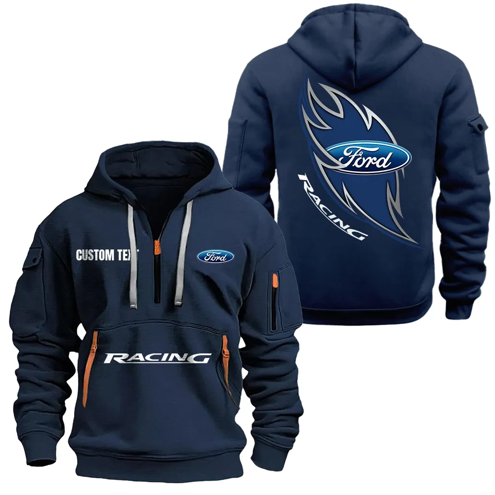 ford racing hoodie half zipper car1701112081 car all over print hoodie half zipper navy ouqhp