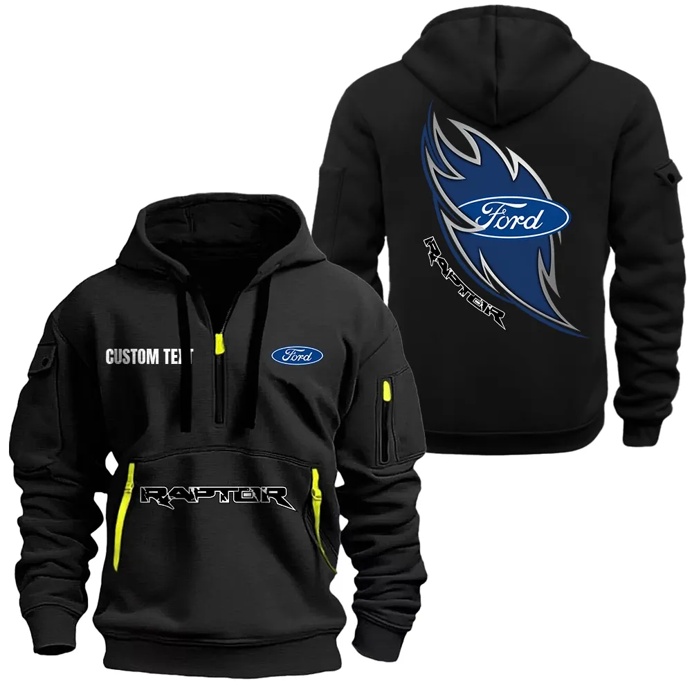 ford raptor hoodie half zipper car1701112082 car all over print hoodie half zipper black oaaje