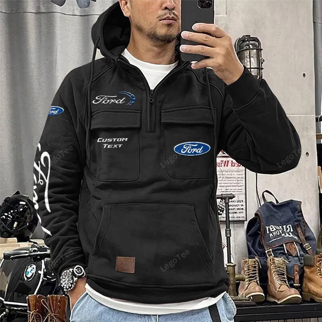 ford tactical quarter zip hoodie car106021525002 gifts for men him husband boyfriend black mgjzo