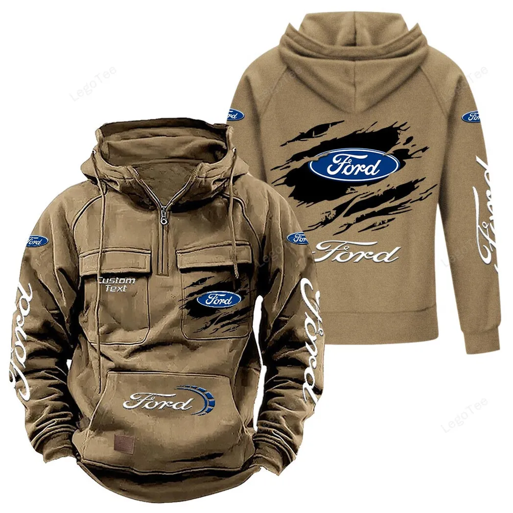 ford tactical quarter zip hoodie gift for ford lovers gift for him husband boyfriend khaki car122021425004 4 wqrfi