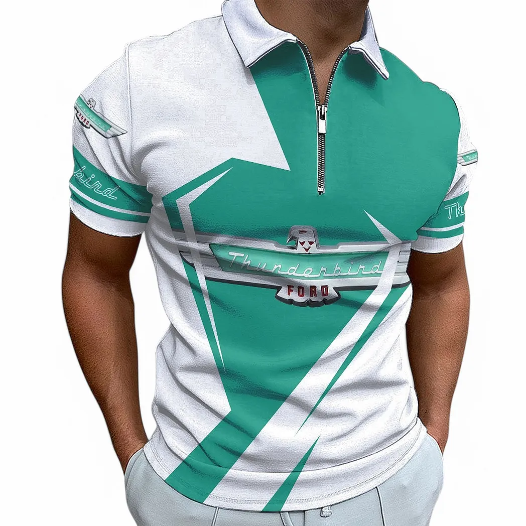 ford thunderbird zipper polo shirt for men gift for ford thunderbird fan car68022125965 vsfvm