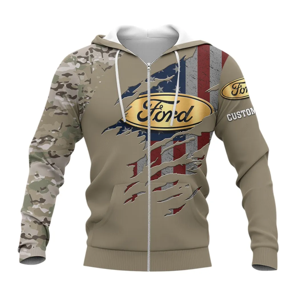 Ford Zipper Hoodie, Gift For Ford Lovers, Gift For Him, Husband, Boyfriend CAR46021725034-3