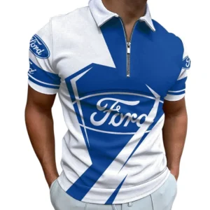ford zipper polo shirt gift for ford lovers gift for him husband boyfriend car3202122512 zktqw