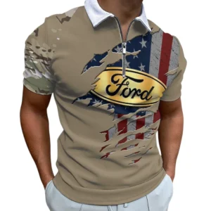 ford zipper polo shirt gift for ford lovers gift for him husband boyfriend car340213032 1 ofgd1