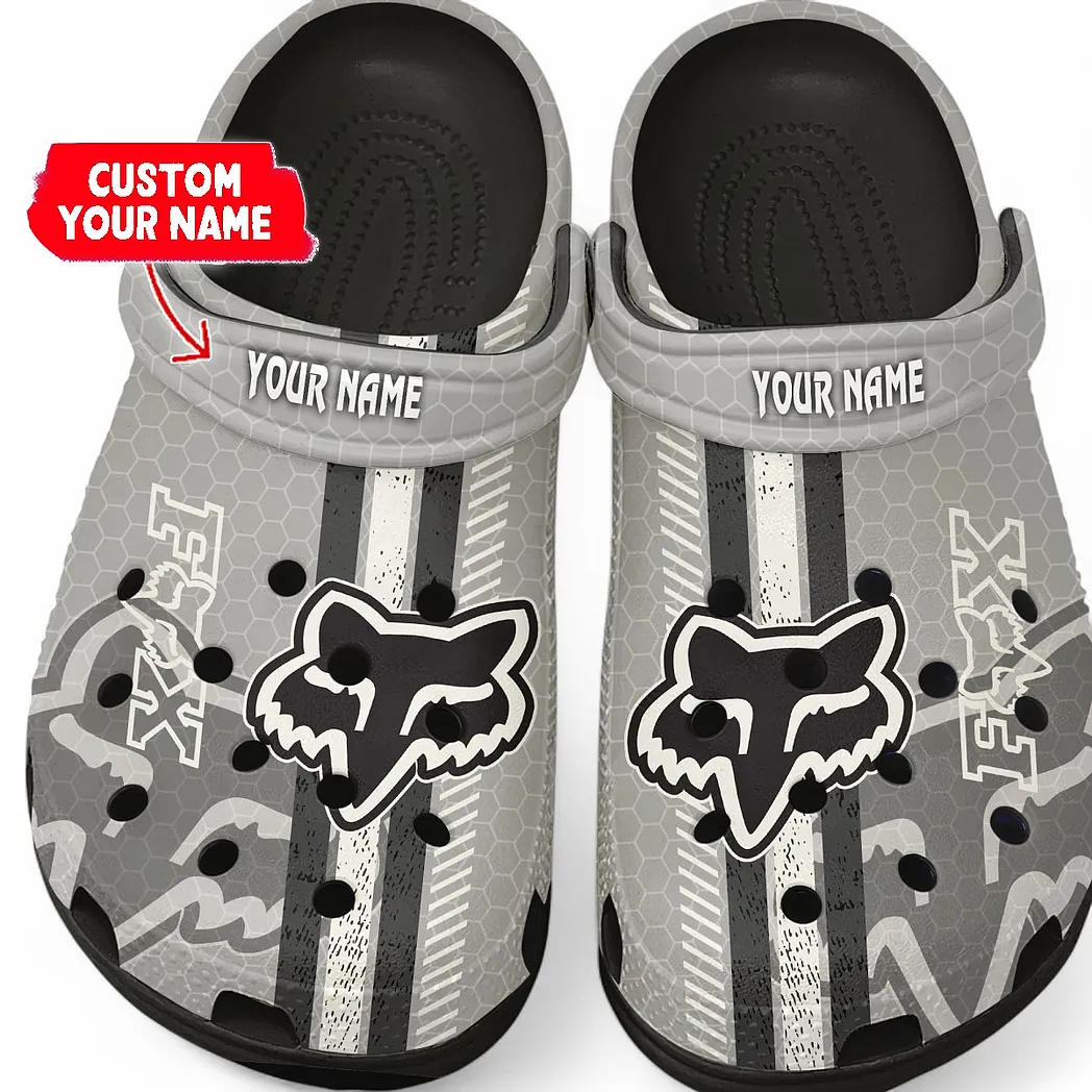 Fox Racing Crocs Shoes Gift For Fox Racing Lovers, Birthday Gift For Husband, Boyfriend CAR82022025594 - Black