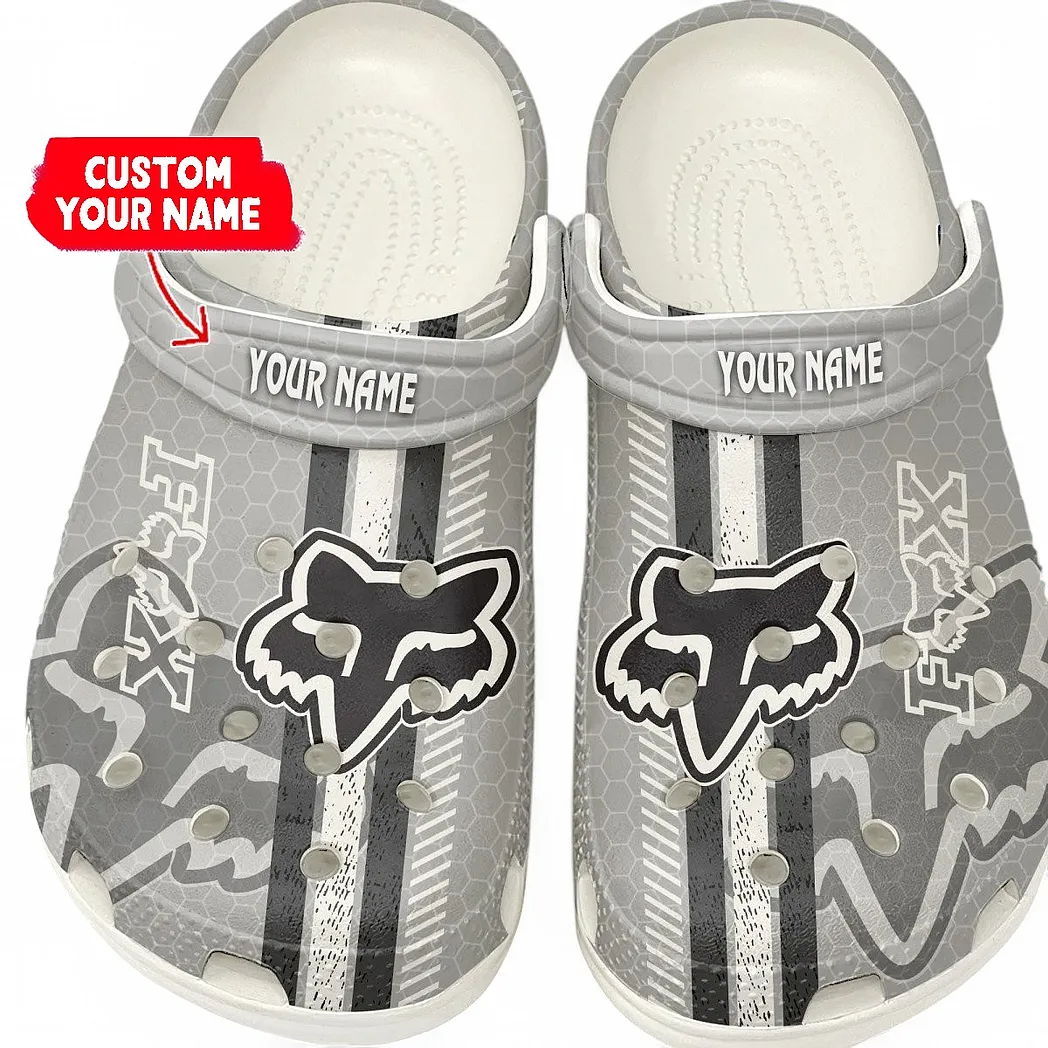 Fox Racing Crocs Shoes Gift For Fox Racing Lovers, Birthday Gift For Husband, Boyfriend CAR82022025594 - White