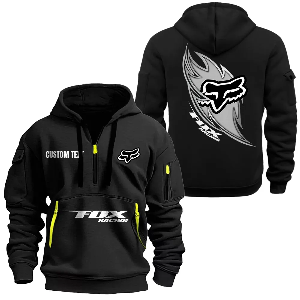 fox racing hoodie half zipper car1701112085 car all over print hoodie half zipper black wqugi