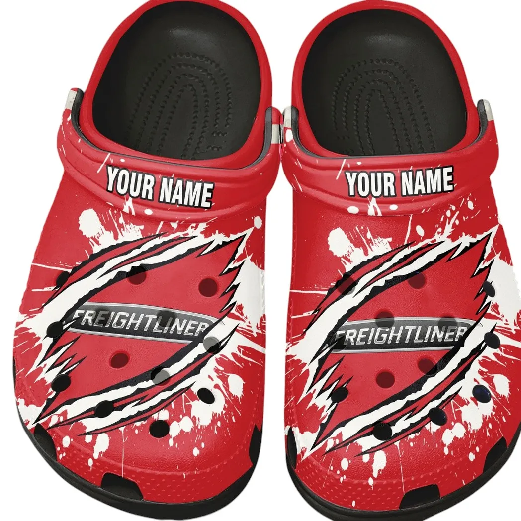 Freightliner Crocs, Gift For Freightliner Lovers, Gift For Him, Husband, Boyfriend CAR15303042508 - Black