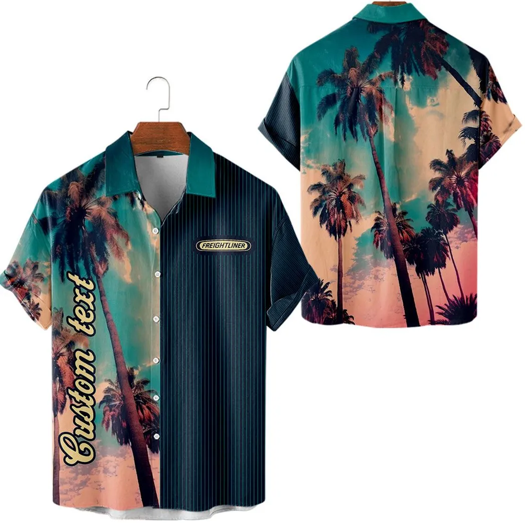 Freightliner Group Vintage Hawaiian Shirt Palm Custom, All Over Print Car Hawaiian Shirt CAR431041625356
