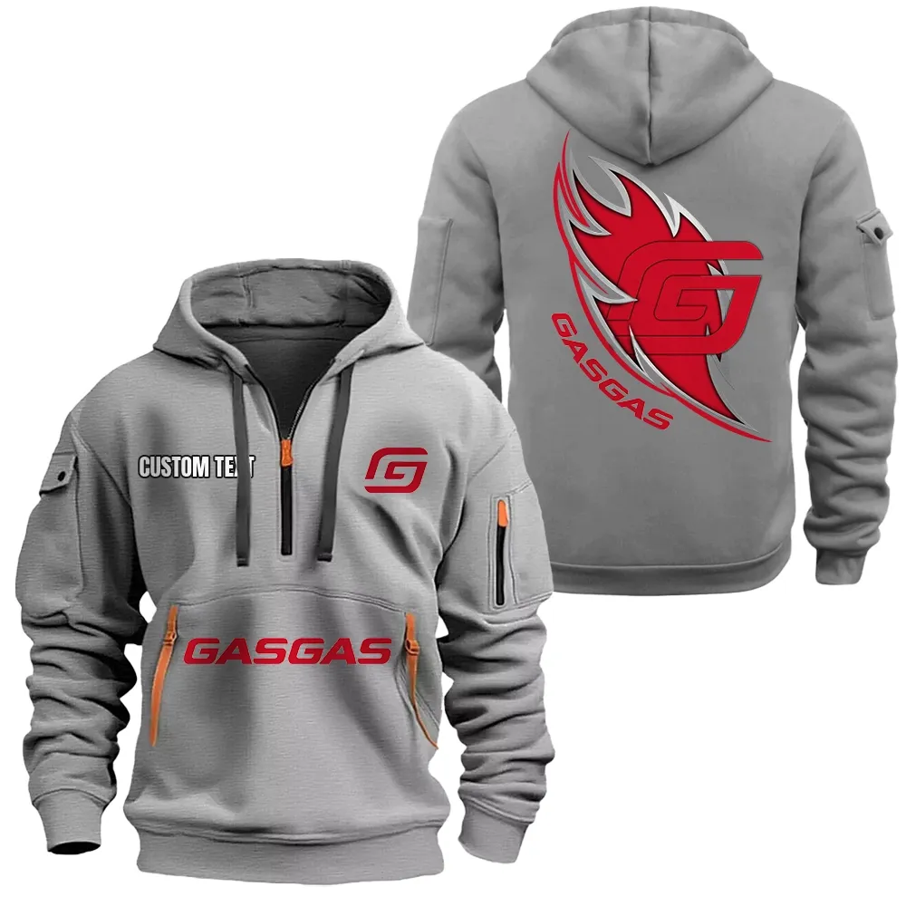 Gas Gas Hoodie Half Zipper CAR1701112087, CAR All Over Print Hoodie Half Zipper - Gray