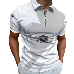 Genesis Zipper Polo Shirt, All Over Print Shirt For Genesis Fan CAR3202122566