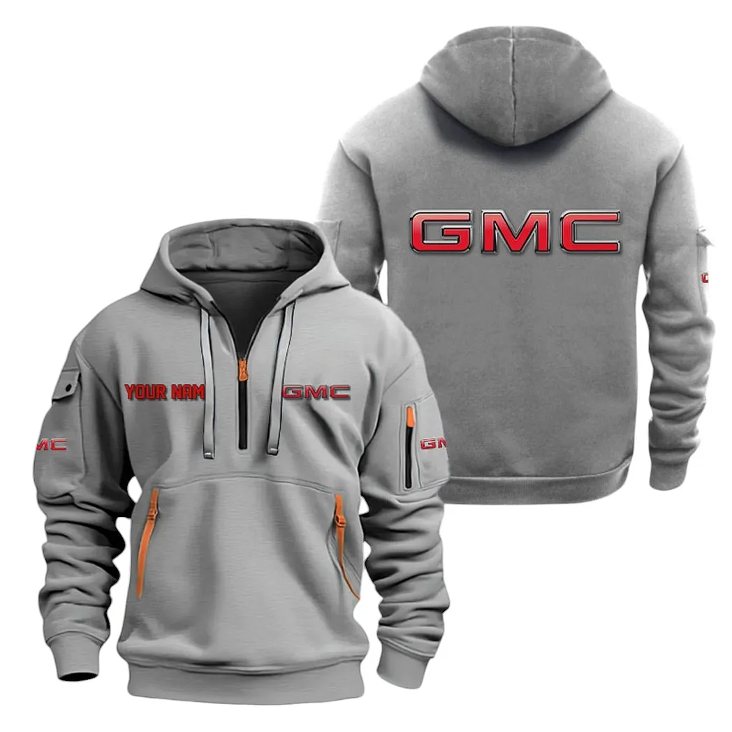 GMC Car Half Zip Hoodie For Men, Gift For GMC Car Lovers CAR20022125759 - Gray