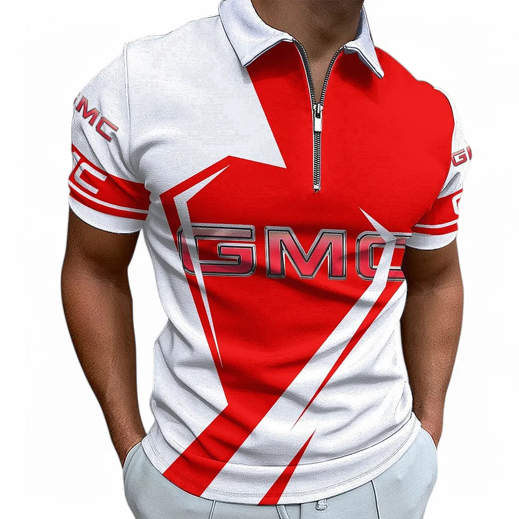 gmc cars zipper polo shirt for men gift for gmc cars fan car68022125979 km4yi