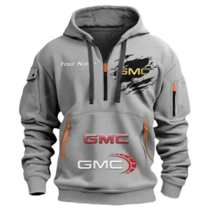 GMC Half Zip Hoodie CAR113021425804, Best Gift for Him, Husband, Boyfriend - Gray