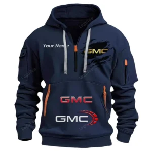 GMC Half Zip Hoodie CAR113021425804, Best Gift for Him, Husband, Boyfriend - Navy