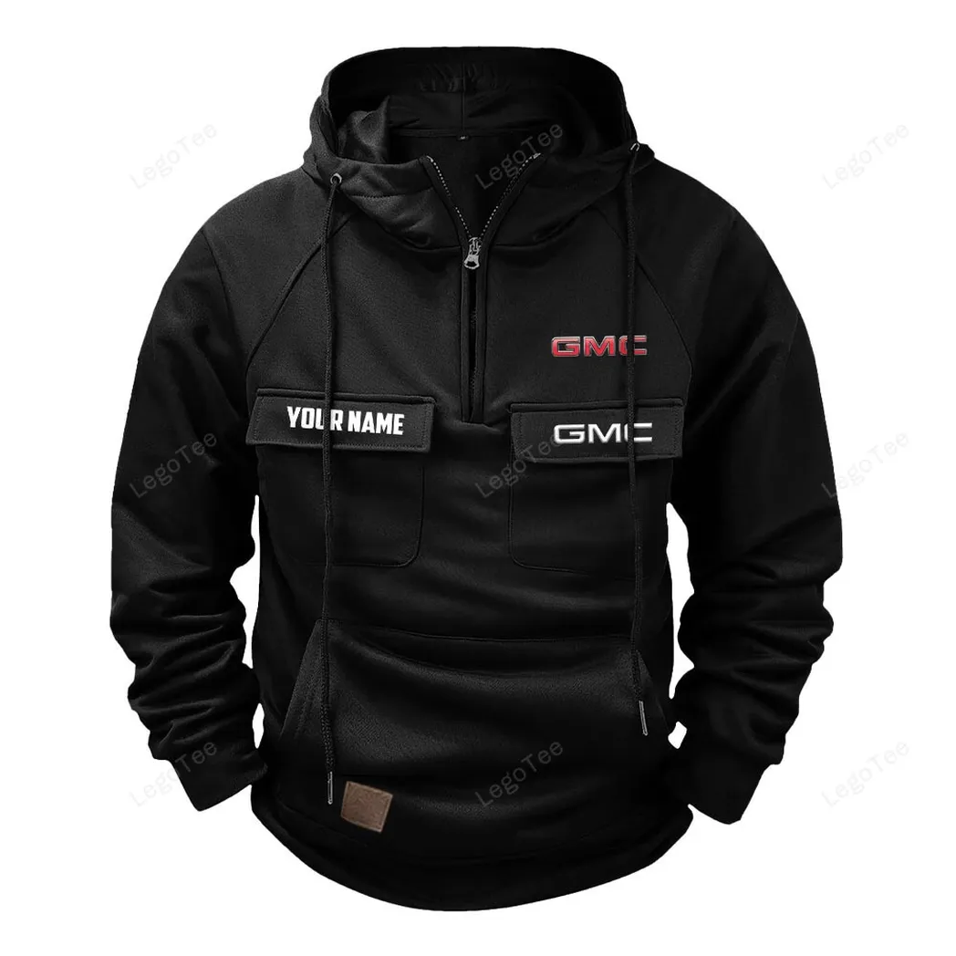 GMC Tactical Quarter Zip Hoodie, Gift For GMC Lovers, Gift For Him, Husband, Boyfriend - Black CAR109021425376-2