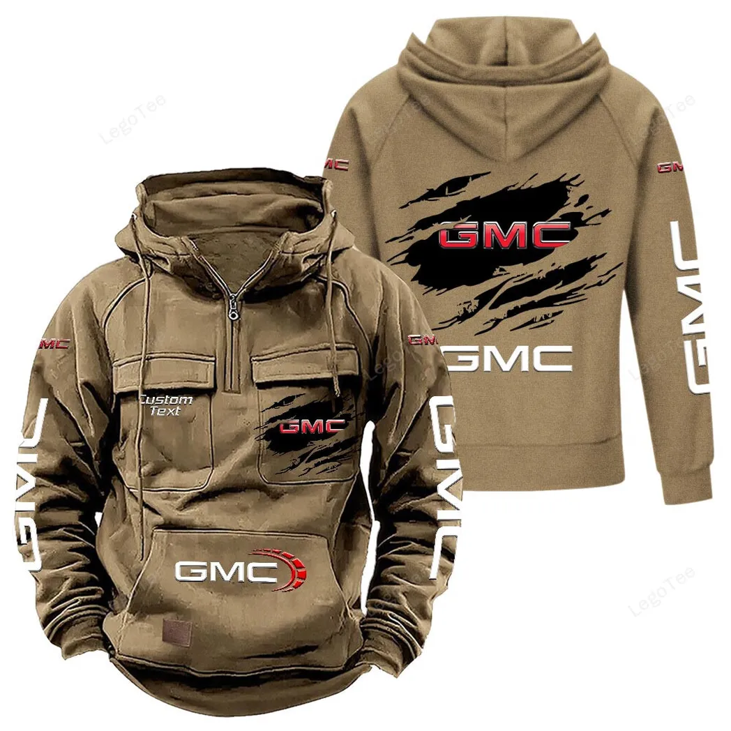 GMC Tactical Quarter Zip Hoodie, Gift For GMC Lovers, Gift For Him, Husband, Boyfriend - Khaki CAR122021425036-4