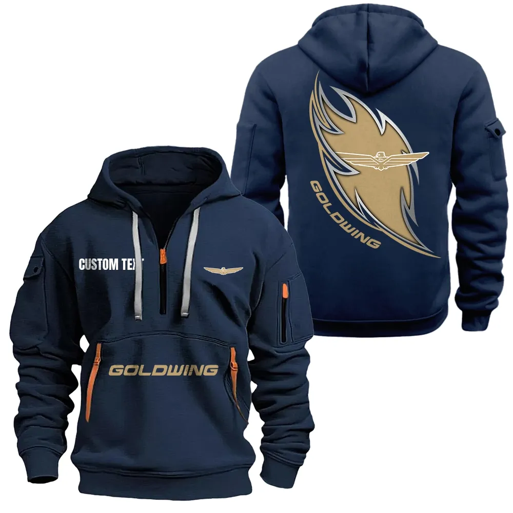 Goldwing Hoodie Half Zipper CAR1701112090, CAR All Over Print Hoodie Half Zipper - Navy