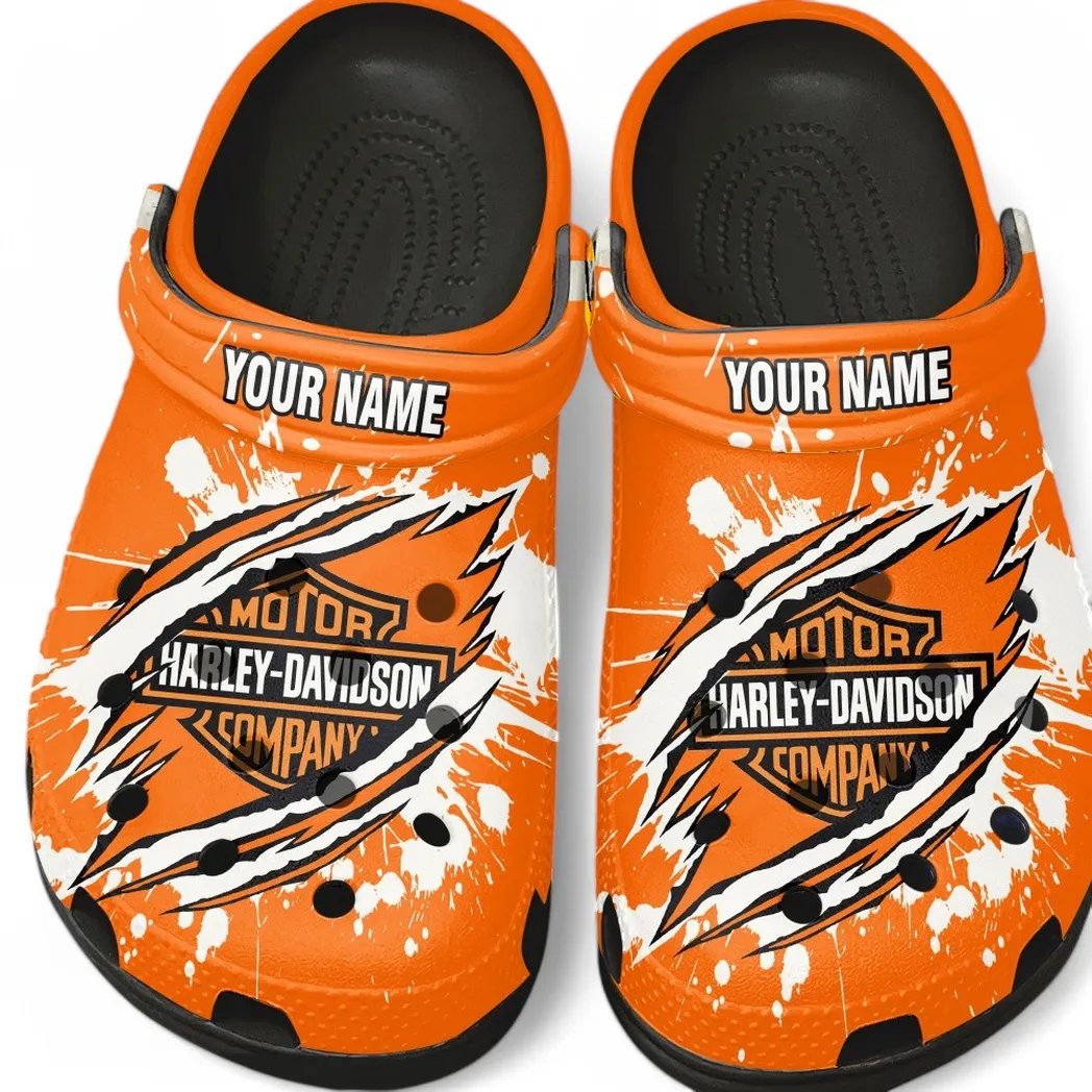 Harley Davidson Crocs, Gift For Harley Davidson Lovers, Gift For Him, Husband, Boyfriend CAR5602192530 - Black