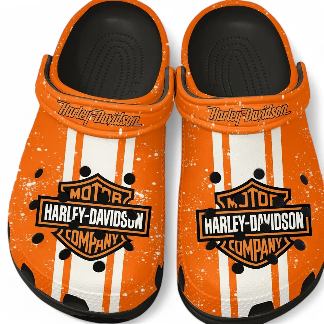 Harley Davidson Crocs, Gift For Harley Davidson Lovers, Gift For Him, Husband, Boyfriend CAR62022025054 - Black